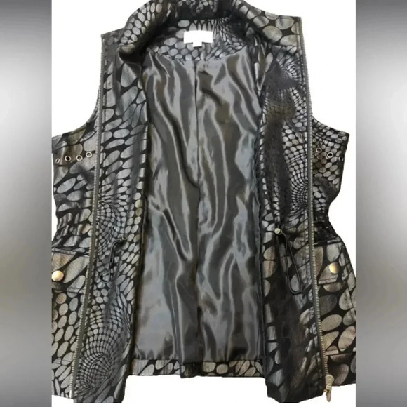 Erin london Black Womens Textured Vest  Zipper Style Adjustable Cinched Waist - Picture 5 of 8